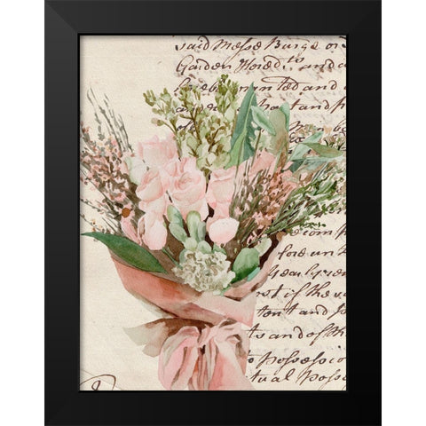 Wrapped Bouquet I Black Modern Wood Framed Art Print by Wang, Melissa