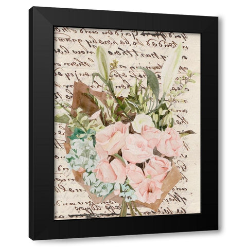 Wrapped Bouquet II Black Modern Wood Framed Art Print with Double Matting by Wang, Melissa