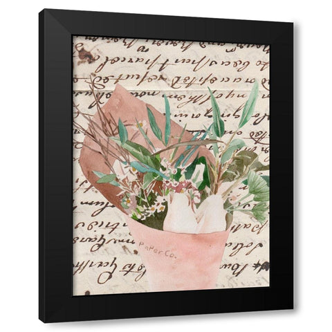 Wrapped Bouquet IV Black Modern Wood Framed Art Print by Wang, Melissa