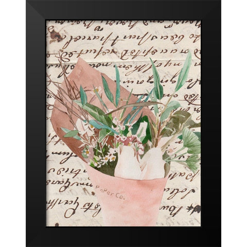 Wrapped Bouquet IV Black Modern Wood Framed Art Print by Wang, Melissa