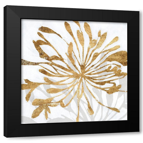 Golden Gilt Bloom I Black Modern Wood Framed Art Print with Double Matting by Warren, Annie