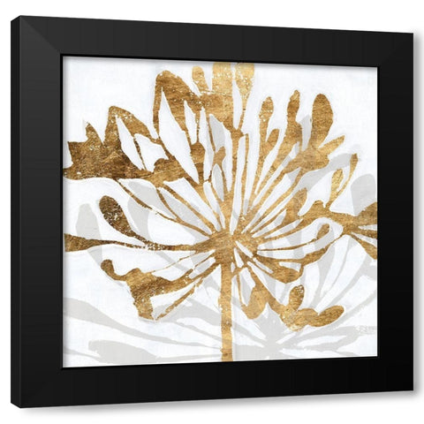 Golden Gilt Bloom II Black Modern Wood Framed Art Print with Double Matting by Warren, Annie