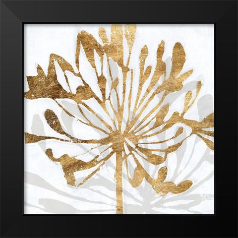 Golden Gilt Bloom II Black Modern Wood Framed Art Print by Warren, Annie