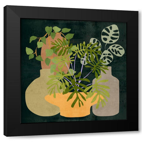 Decorative Vases IV Black Modern Wood Framed Art Print by Wang, Melissa