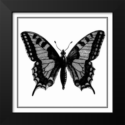 Custom Classical Butterfly I Black Modern Wood Framed Art Print by Vision Studio