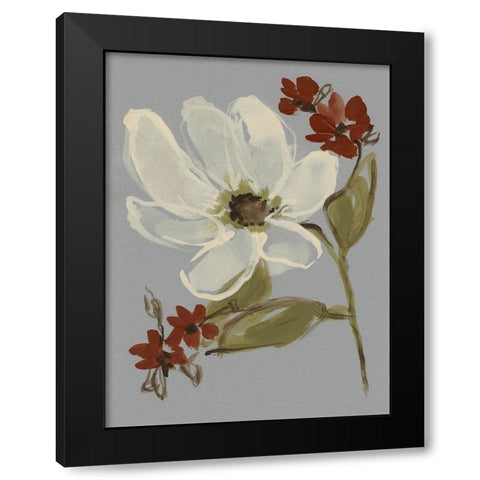 Subdued Floral I Black Modern Wood Framed Art Print with Double Matting by Goldberger, Jennifer