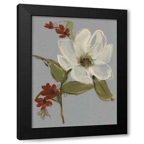 Subdued Floral II Black Modern Wood Framed Art Print with Double Matting by Goldberger, Jennifer