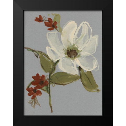 Subdued Floral II Black Modern Wood Framed Art Print by Goldberger, Jennifer