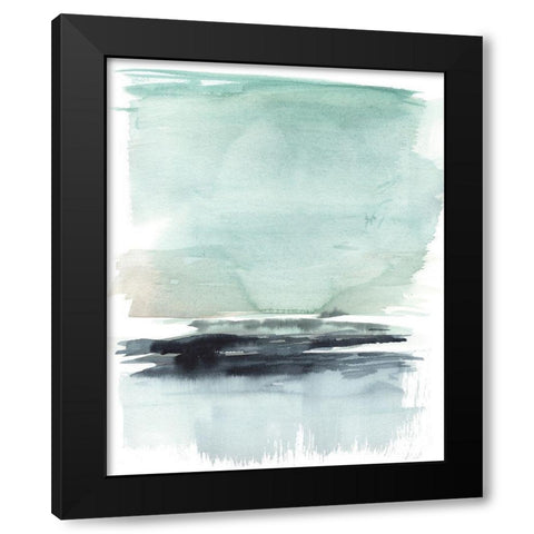 Teal Moor I Black Modern Wood Framed Art Print with Double Matting by Goldberger, Jennifer