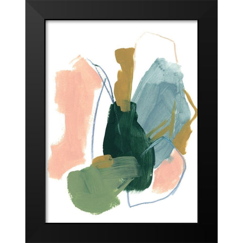 Minuet II Black Modern Wood Framed Art Print by Vess, June Erica