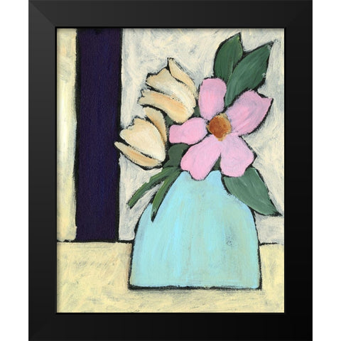 Distressed Bouquet I Black Modern Wood Framed Art Print by Moore, Regina