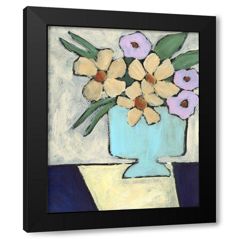 Distressed Bouquet II Black Modern Wood Framed Art Print with Double Matting by Moore, Regina