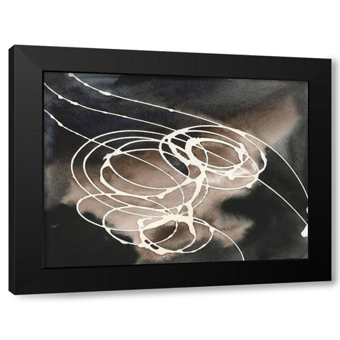Midnight Swirl I Black Modern Wood Framed Art Print with Double Matting by Moore, Regina