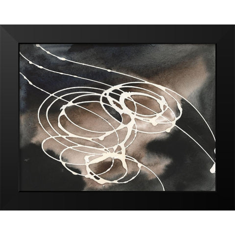 Midnight Swirl I Black Modern Wood Framed Art Print by Moore, Regina