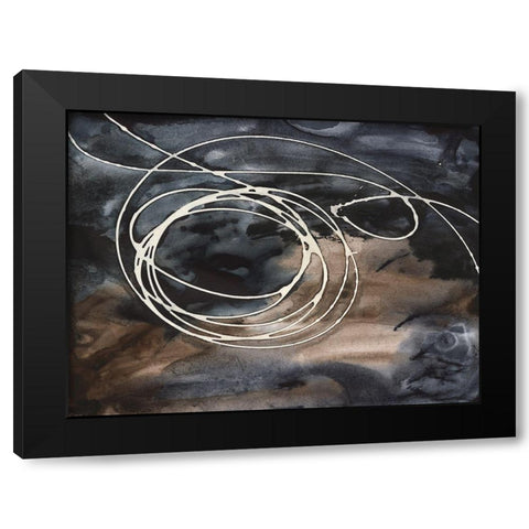 Midnight Swirl II Black Modern Wood Framed Art Print by Moore, Regina