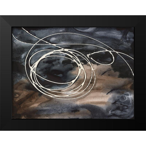 Midnight Swirl II Black Modern Wood Framed Art Print by Moore, Regina