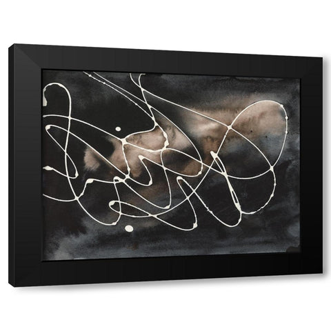 Midnight Swirl III Black Modern Wood Framed Art Print with Double Matting by Moore, Regina