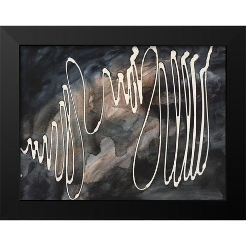 Midnight Swirl IV Black Modern Wood Framed Art Print by Moore, Regina