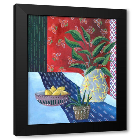 Table Vignette I Black Modern Wood Framed Art Print with Double Matting by Moore, Regina