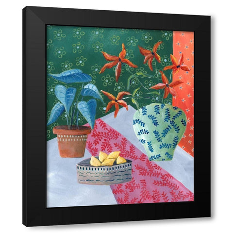 Table Vignette II Black Modern Wood Framed Art Print by Moore, Regina