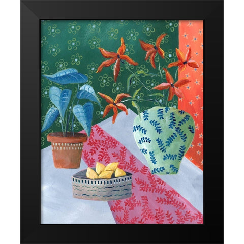 Table Vignette II Black Modern Wood Framed Art Print by Moore, Regina
