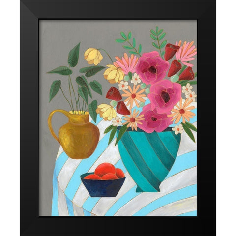 Striped Tablecloth II Black Modern Wood Framed Art Print by Moore, Regina