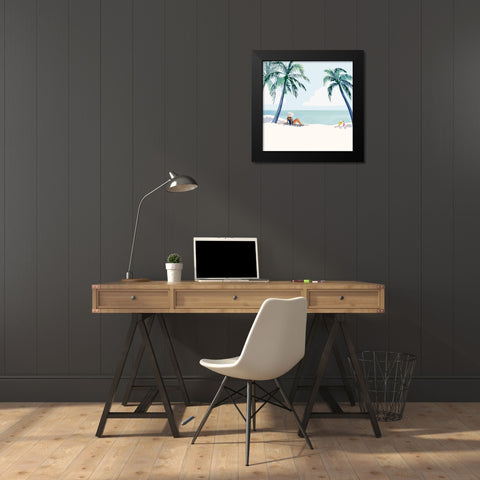 Palm Tree Paradise I Black Modern Wood Framed Art Print by Barnes, Victoria