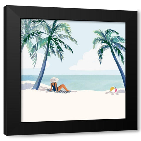 Palm Tree Paradise I Black Modern Wood Framed Art Print by Barnes, Victoria