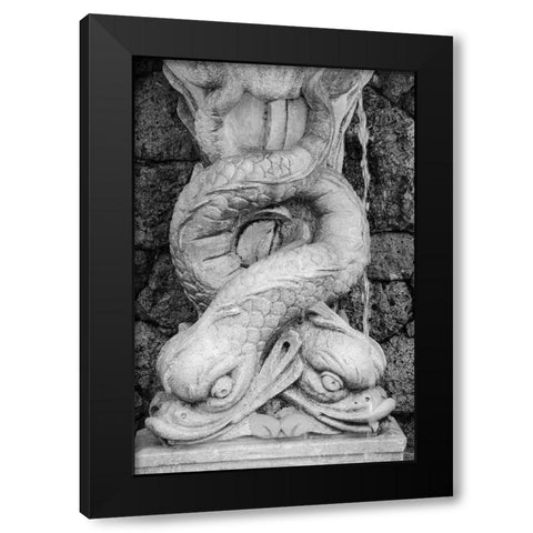 Black and White Fountain Detail I Black Modern Wood Framed Art Print with Double Matting by DeNardo, Laura