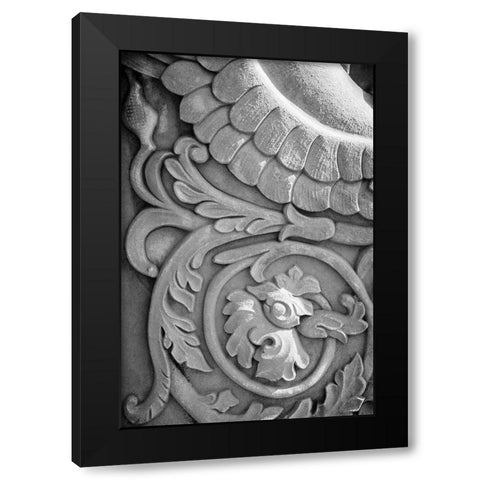 Black and White Fountain Detail II Black Modern Wood Framed Art Print with Double Matting by DeNardo, Laura