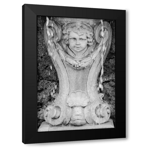 Black and White Fountain Detail III Black Modern Wood Framed Art Print with Double Matting by DeNardo, Laura