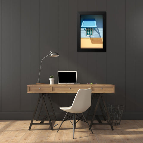 Beachtown Blues I Black Modern Wood Framed Art Print by DeNardo, Laura