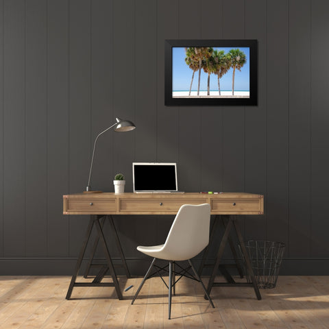 Coastal Palms I Black Modern Wood Framed Art Print by DeNardo, Laura