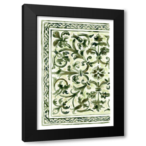 Sage Panel Motif III Black Modern Wood Framed Art Print with Double Matting by Vess, June Erica