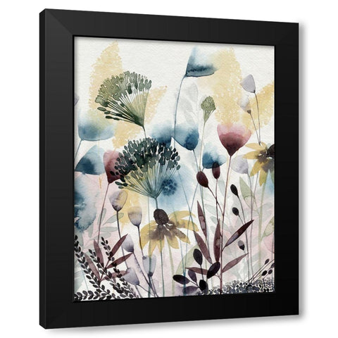 Watercolor Wildflower I Black Modern Wood Framed Art Print with Double Matting by Popp, Grace