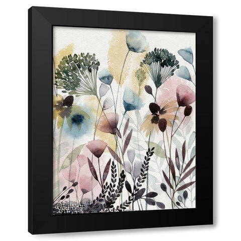 Watercolor Wildflower II Black Modern Wood Framed Art Print with Double Matting by Popp, Grace