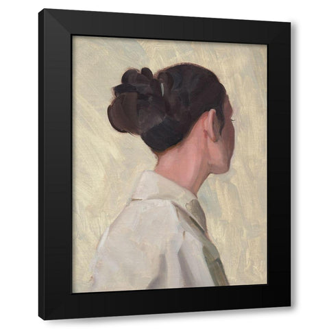 Female Portrait I Black Modern Wood Framed Art Print with Double Matting by Green, Jacob