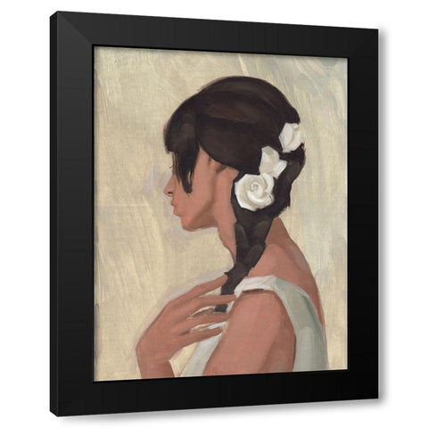 Female Portrait II Black Modern Wood Framed Art Print with Double Matting by Green, Jacob