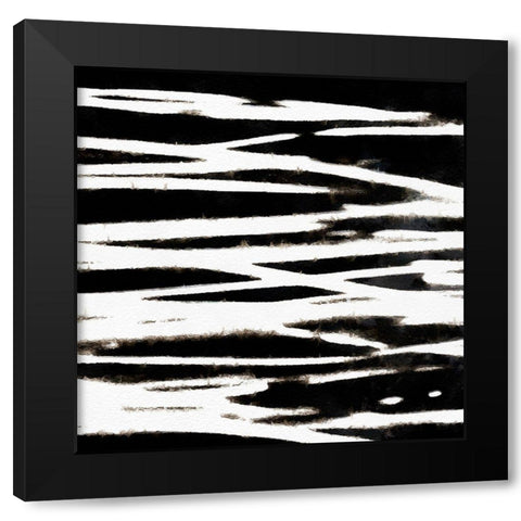 Streaking Paths IV Black Modern Wood Framed Art Print with Double Matting by Saunders, Alonzo