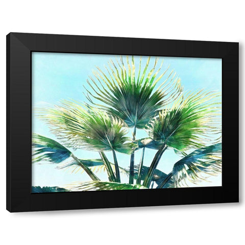Pleasant Palms II Black Modern Wood Framed Art Print with Double Matting by Saunders, Alonzo