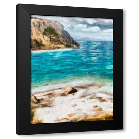 Seaside Views I Black Modern Wood Framed Art Print with Double Matting by Saunders, Alonzo