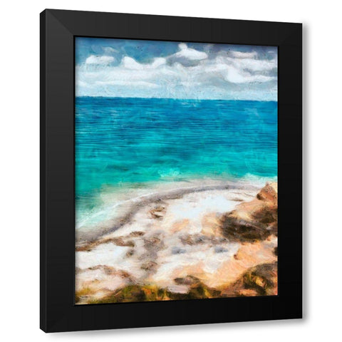 Seaside Views II Black Modern Wood Framed Art Print with Double Matting by Saunders, Alonzo