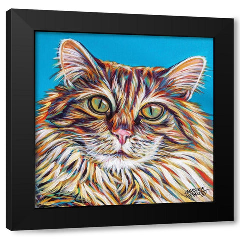 High Society Cat I Black Modern Wood Framed Art Print by Vitaletti, Carolee