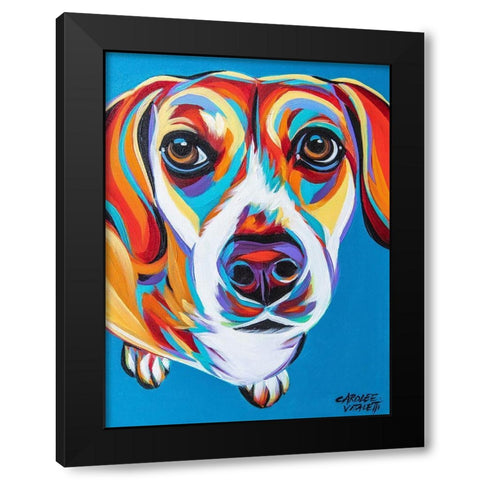 Nosey Dog II Black Modern Wood Framed Art Print by Vitaletti, Carolee