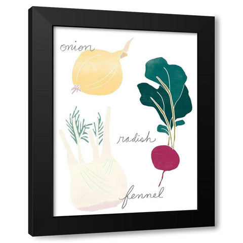 Simple Veggies II Black Modern Wood Framed Art Print by Vess, June Erica