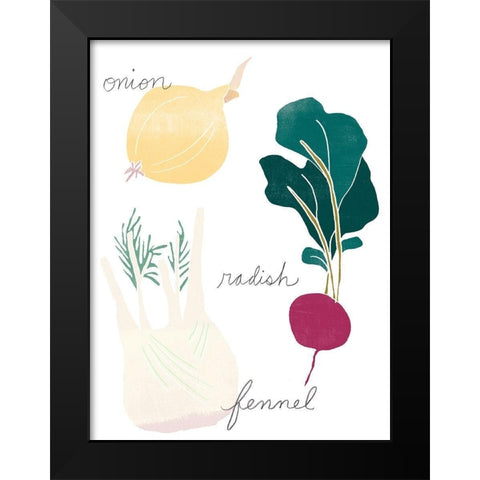 Simple Veggies II Black Modern Wood Framed Art Print by Vess, June Erica