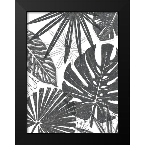Palm Shadows II Black Modern Wood Framed Art Print by Vess, June Erica