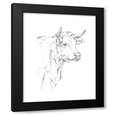 Bovine Quick Study I Black Modern Wood Framed Art Print with Double Matting by Harper, Ethan