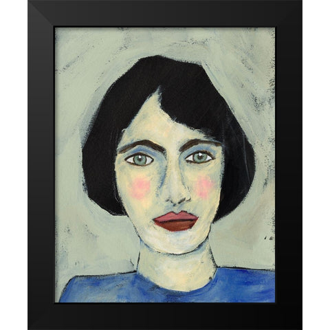 Green Eyed Girl I Black Modern Wood Framed Art Print by Moore, Regina