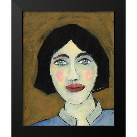 Green Eyed Girl II Black Modern Wood Framed Art Print by Moore, Regina